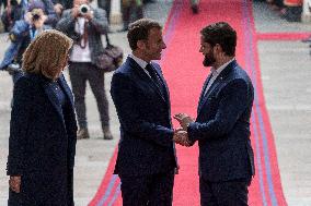 President of France Emmanuel Macron visits Chile